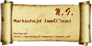 Markschejd Immánuel névjegykártya